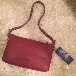 Hand stitched Charter Club red purse